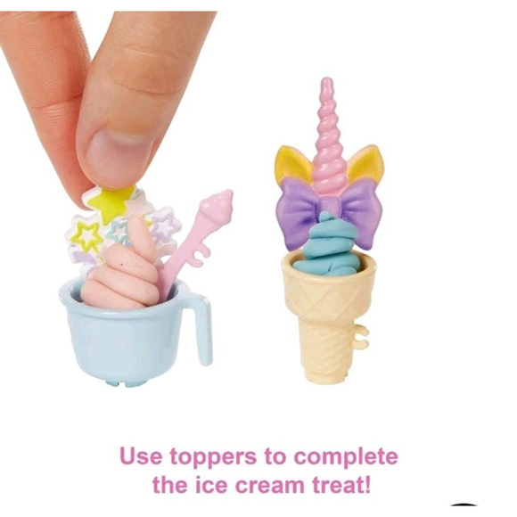 Barbie Careers Ice Cream Shop Playset with Blonde Doll, Ice Cream Machine New!! - Picture 5 of 12